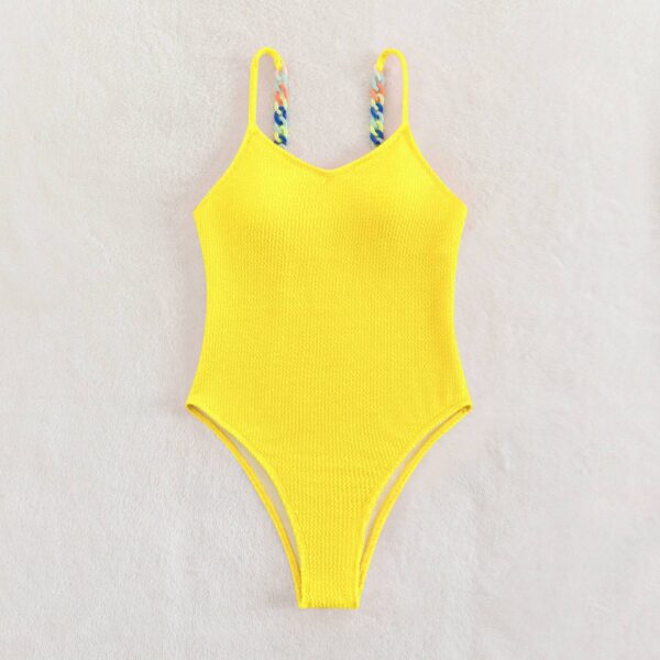 Sleeveless Fashion One-piece Swimsuit Sexy Solid Colour Triangle Swimsuit