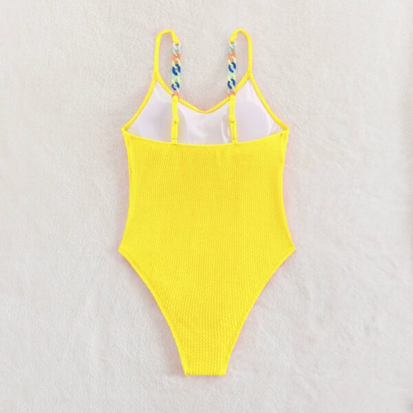 Sleeveless Fashion One-piece Swimsuit Sexy Solid Colour Triangle Swimsuit - Image 12