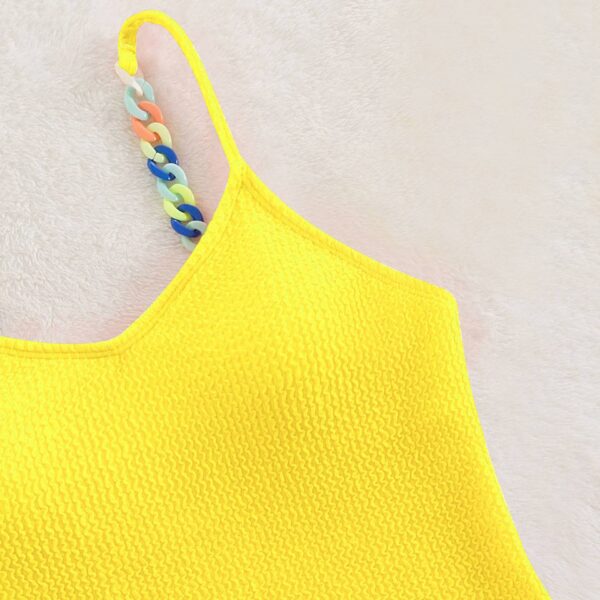 Sleeveless Fashion One-piece Swimsuit Sexy Solid Colour Triangle Swimsuit - Image 13