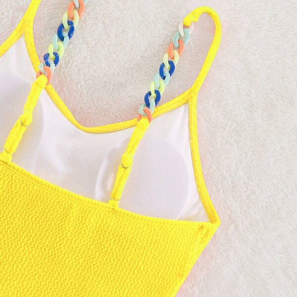 Sleeveless Fashion One-piece Swimsuit Sexy Solid Colour Triangle Swimsuit - Image 14