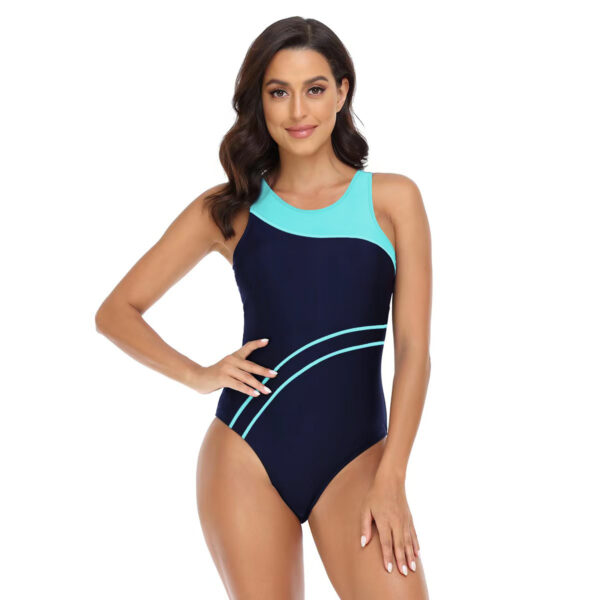2025 New Professional Racing Sexy Triangle Sports Colour Block One-piece Swimsuit - Image 4
