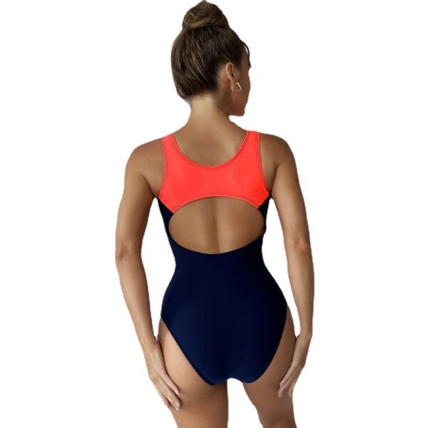 2025 New Professional Racing Sexy Triangle Sports Colour Block One-piece Swimsuit - Image 7
