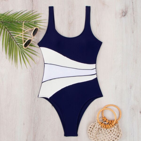 New women's patchwork one-piece swimming costume one-piece bikini swimming costume - Image 4