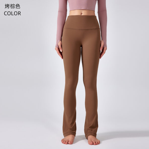 High-waisted, seamless, bare-feel, butt-lifting, flared trousers, outerwear, sports, fitness, yoga leggings - Image 11