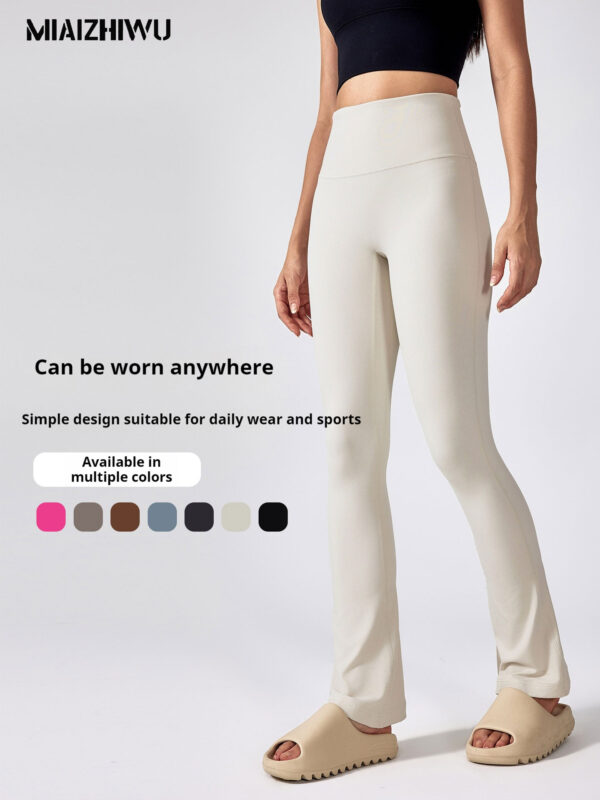 High-waisted, seamless, bare-feel, butt-lifting, flared trousers, outerwear, sports, fitness, yoga leggings