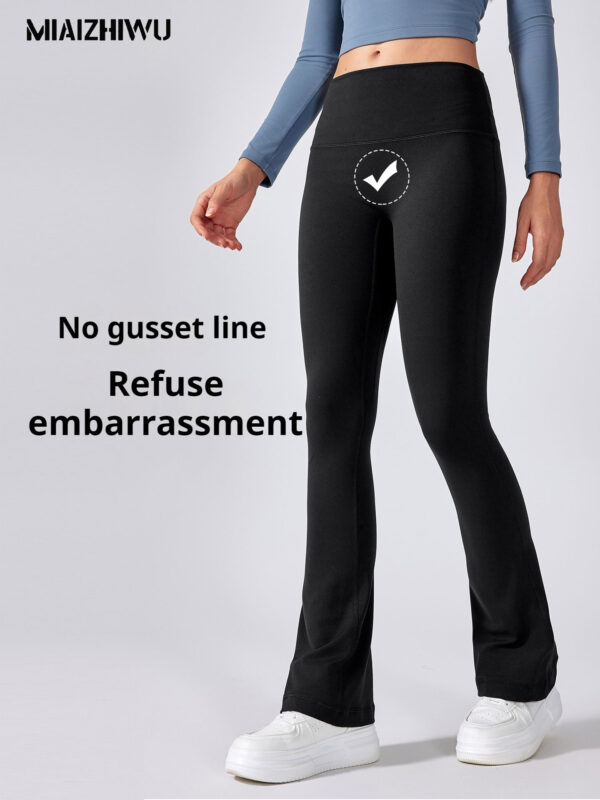 High-waisted, seamless, bare-feel, butt-lifting, flared trousers, outerwear, sports, fitness, yoga leggings - Image 3