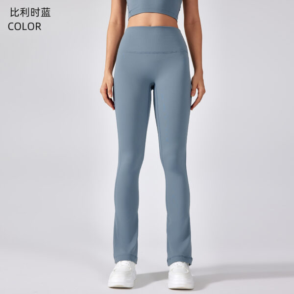 High-waisted, seamless, bare-feel, butt-lifting, flared trousers, outerwear, sports, fitness, yoga leggings - Image 8